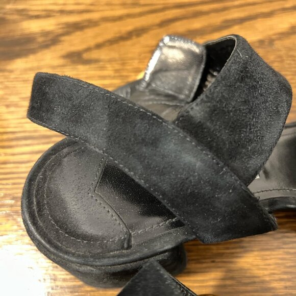 Prada Suede Heeled Sandals with Button Buckle - Picture 8 of 8